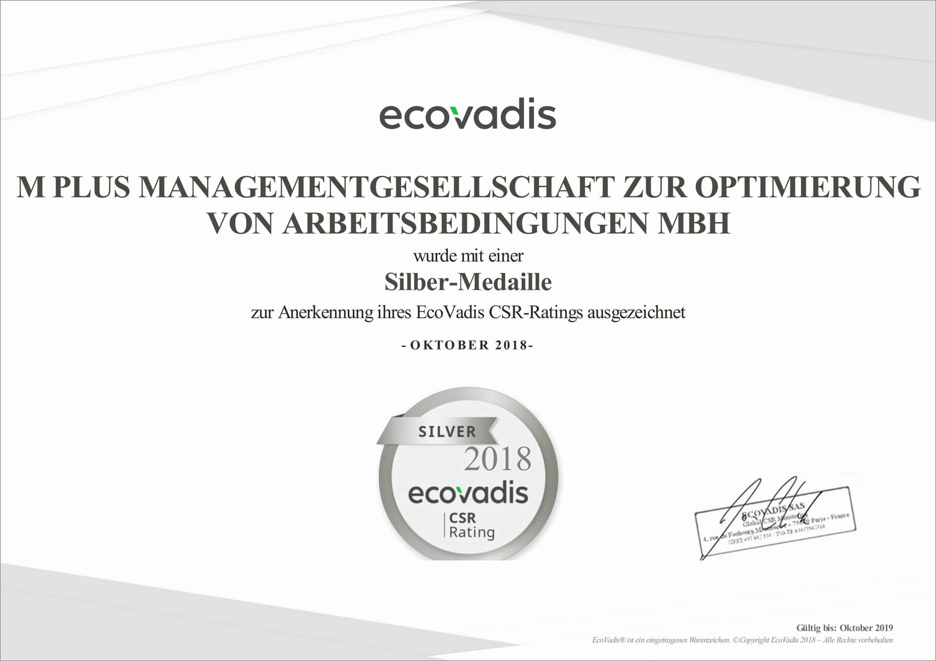 M_PLUS_MANAGEMENTGESELLSCHAFT_ZUR_OPTIMIERUNG_VON_ARBEITSBEDINGUNGEN_MBH_EcoVadis_Rating_Certificate_2018_10_18-1